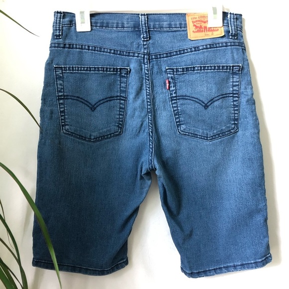 LEVI’s 511 Women’s Mid Wash Blue Denim Jeans Bermuda Shorts Whiskering Size 29 - Picture 7 of 14
